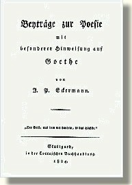 Eckermann, Beytr&auml;ge zur Poesie, Titelseite von 1824
