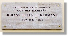 Frühere Gedenktafel am Eckermannhaus in Weimar