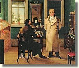 Goethe diktiert John (Schmeller 1831)