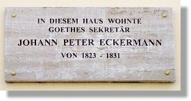 Fr&uuml;here Gedenktafel am Eckermannhaus in Weimar